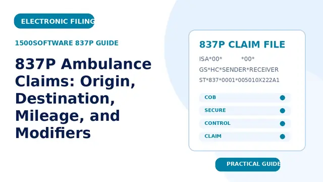 837P Ambulance Claims: Origin, Destination, Mileage, and Modifiers