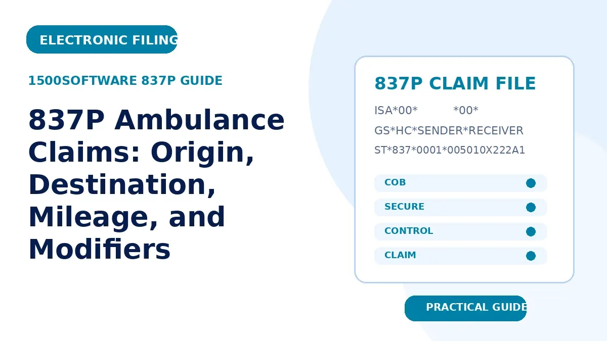837P Ambulance Claims: Origin, Destination, Mileage, and Modifiers