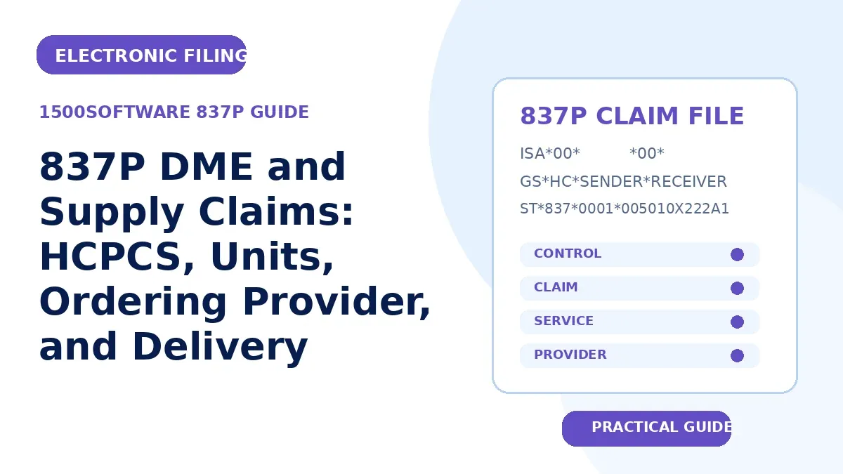 837P DME and Supply Claims: HCPCS, Units, Ordering Provider, and Delivery