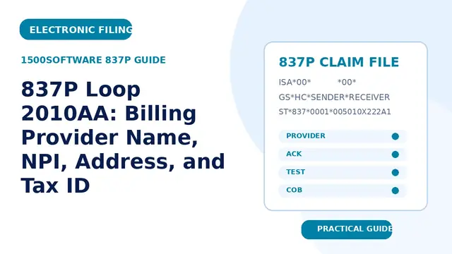 837P Loop 2010AA: Billing Provider Name, NPI, Address, and Tax ID