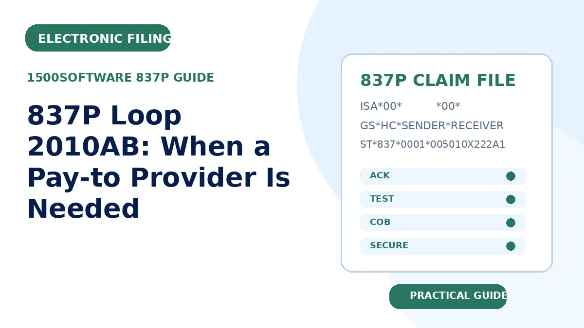 837P Loop 2010AB: When a Pay-to Provider Is Needed