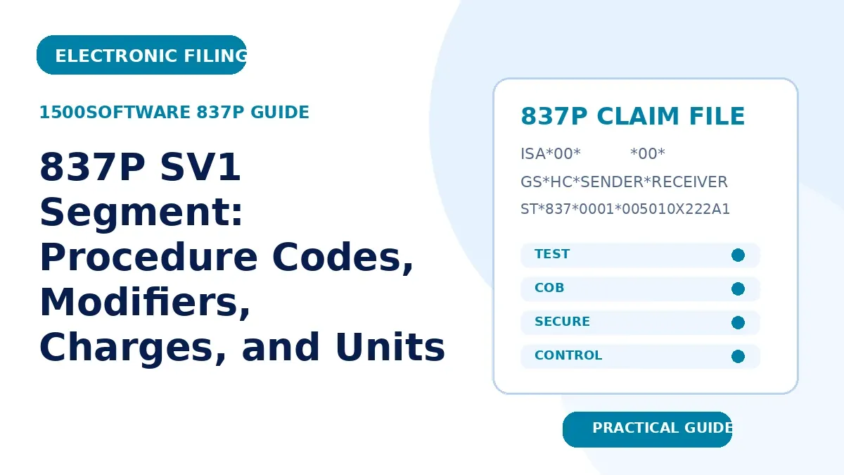 837P SV1 Segment: Procedure Codes, Modifiers, Charges, and Units
