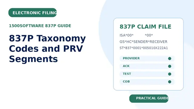 837P Taxonomy Codes and PRV Segments
