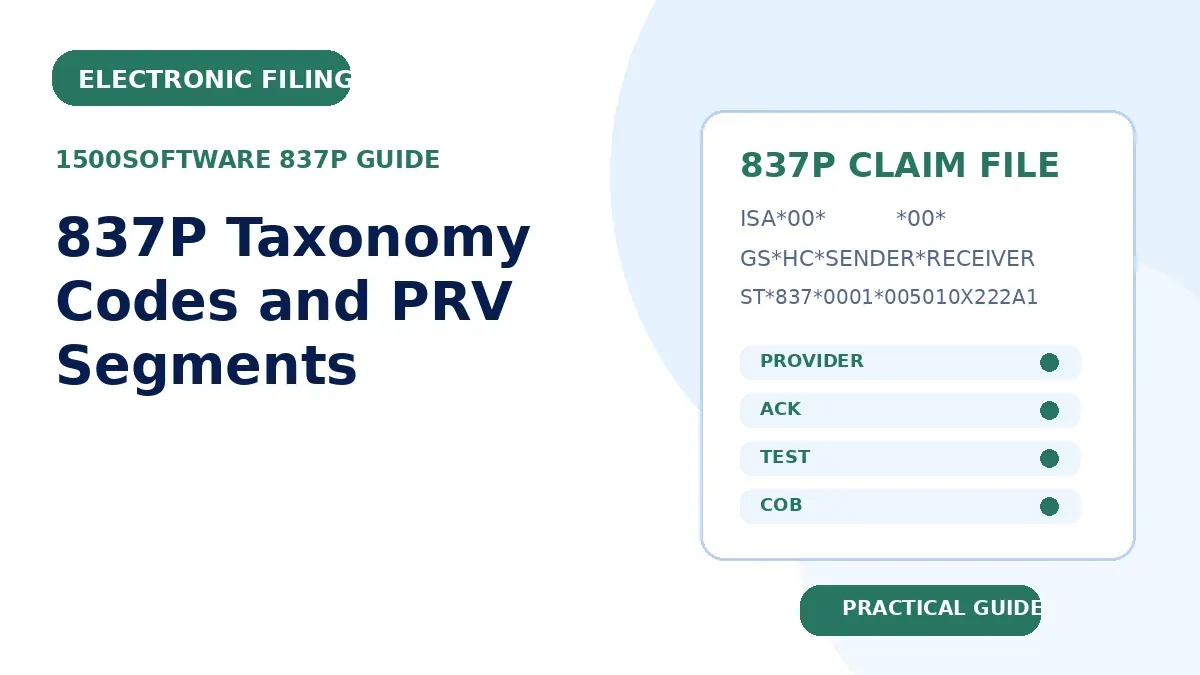 837P Taxonomy Codes and PRV Segments
