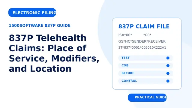 837P Telehealth Claims: Place of Service, Modifiers, and Location
