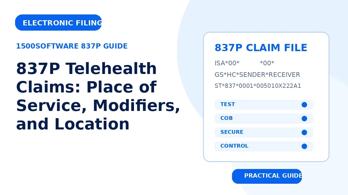 837P Telehealth Claims: Place of Service, Modifiers, and Location