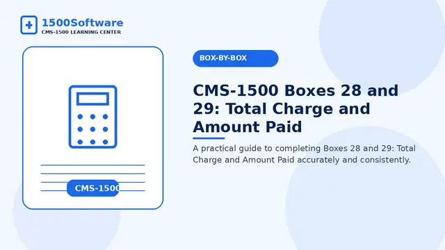 CMS-1500 Boxes 28 and 29: Total Charge and Amount Paid