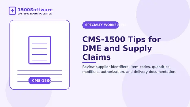 CMS-1500 Tips for DME and Supply Claims