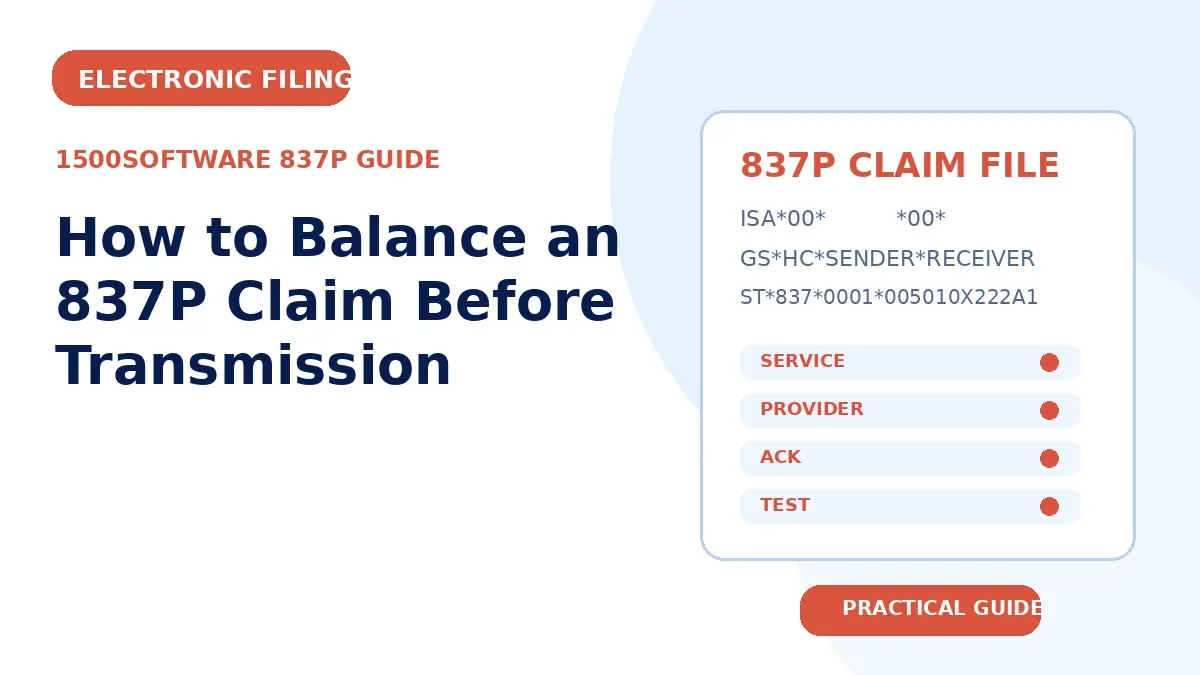 How to Balance an 837P Claim Before Transmission